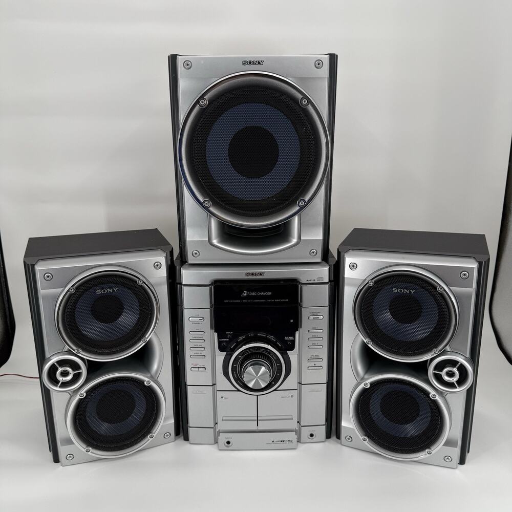 SONY Compact 3 Disc Changer MHC-GX555 CD/ Tape Player FM/AM W/ Speakers TESTED